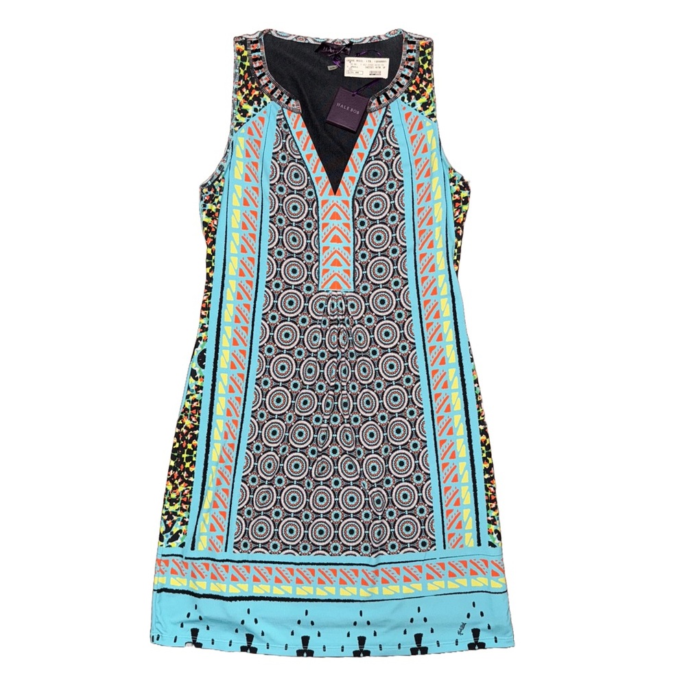 NWT Hale Bob Sleeveless Mini Dress Boho Maximalist Dopamine Resort Summer